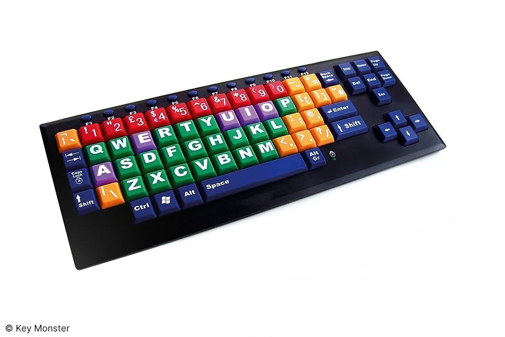 Brightly coloured computer&nbsp;keyboard