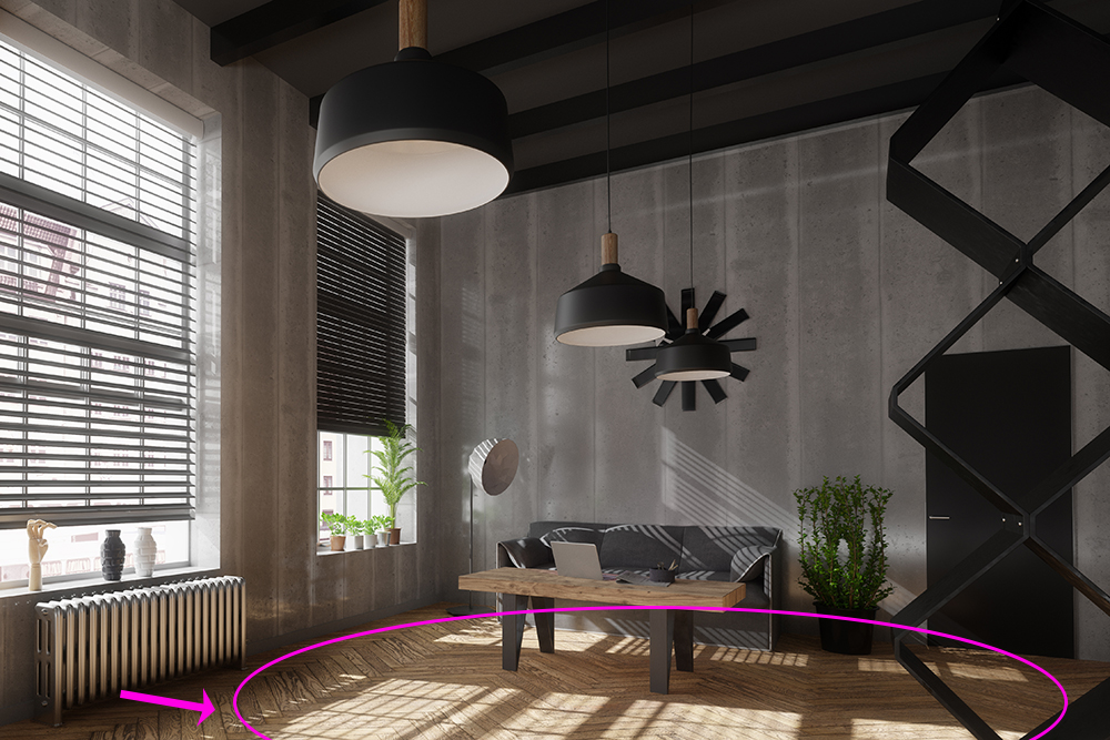 Minimise lighting that might create glare or stark&nbsp;shadows