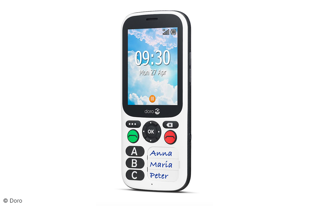 Simplified mobile phone with direct-dial/stored numbers