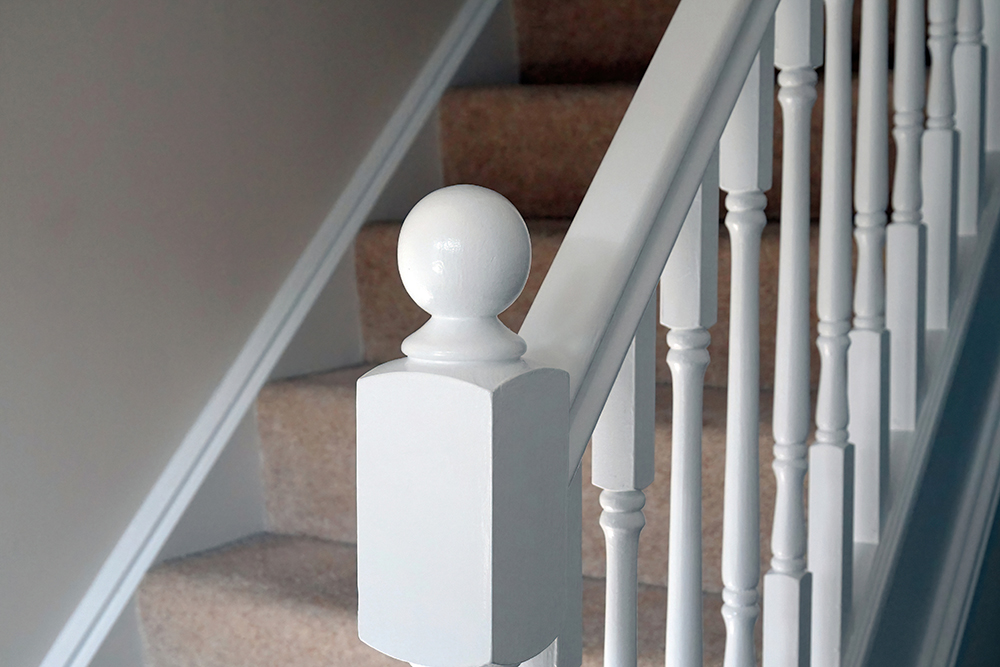 Knob on end of the stair handrails to indicate the&nbsp;end